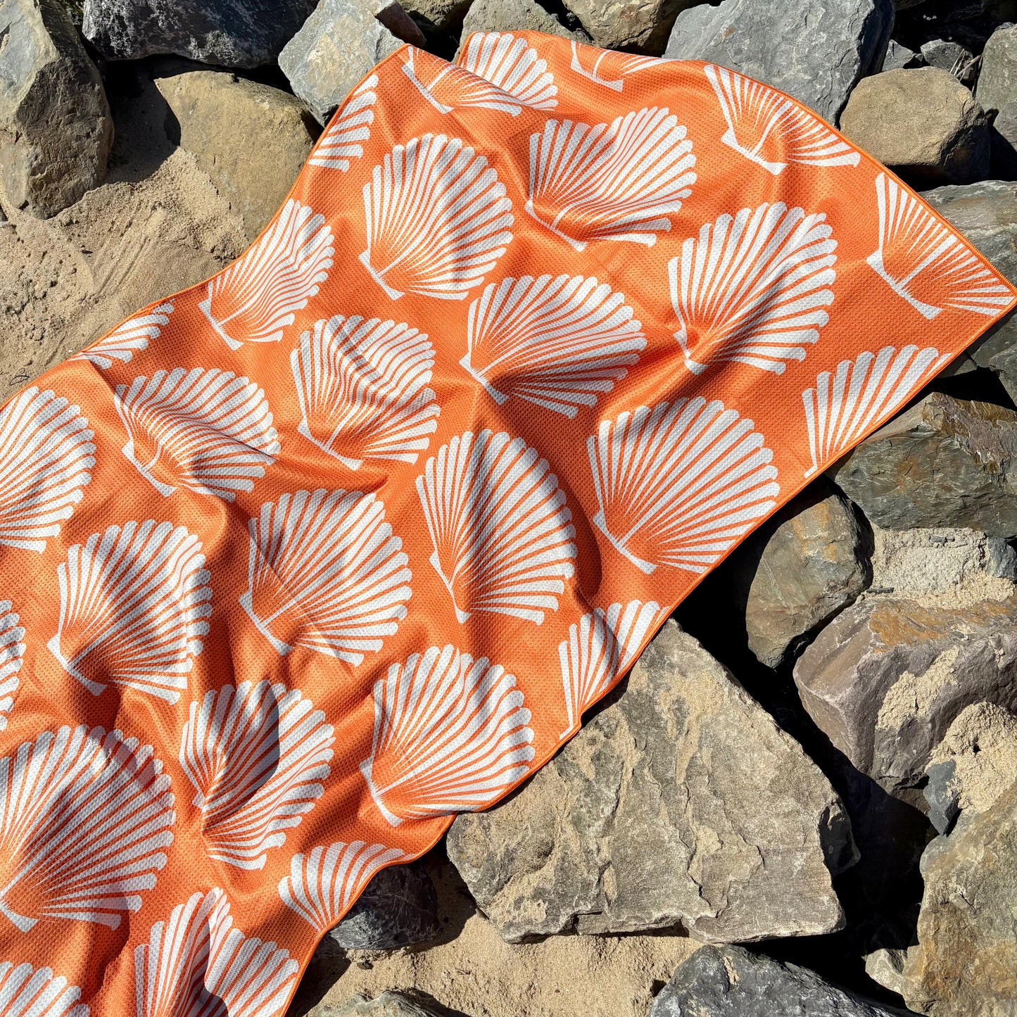 Strandlaken Microvezel 200x90 - Oranje/Beige